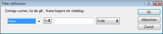 Dialogfeld „Filter definieren“ 										