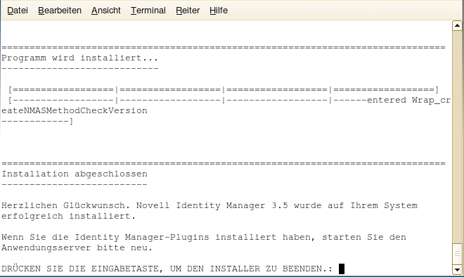 Installation von Identity Manager