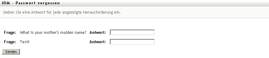 Abbildung der Seite „Sicherheitsantwort“
