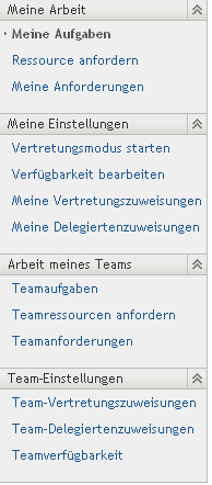 Menü „Anforderungen & Genehmigungen“