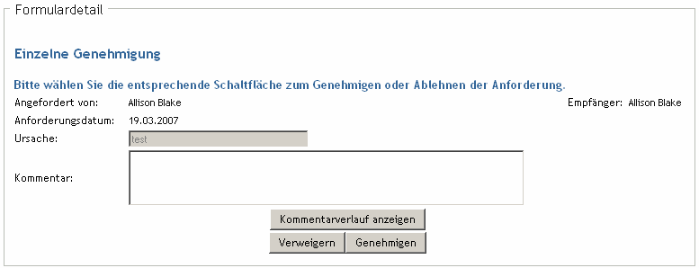 Schaltfläche „Genehmigen“ 