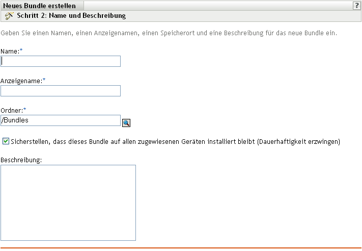 Schritt 2: Seite Name und Beschreibung