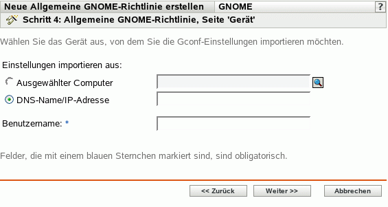 Seite "Gerät"