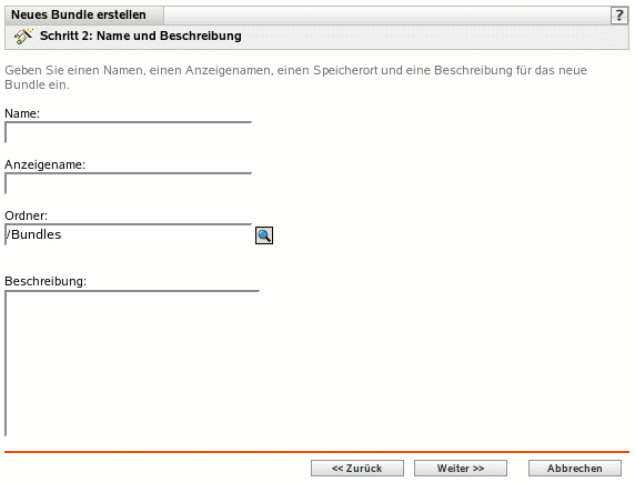 Schritt 2: Seite "Name und Beschreibung"