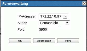 Dialogfeld "Fernverwaltung"