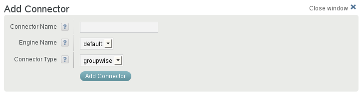 Synchronizer Web Admin Add Connector page