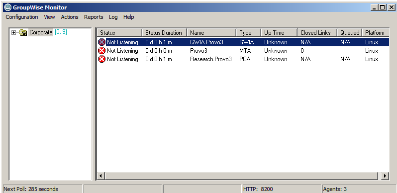 Monitor Agent console