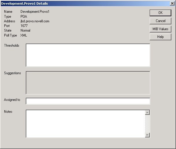 Agent Details dialog box