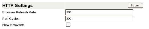HTTP Settings section on the Preferences page