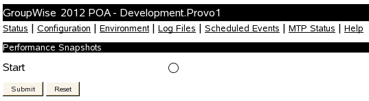 Performance Snapshots page