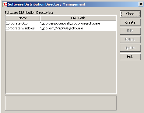 Software Distribution Directory Management dialog box
