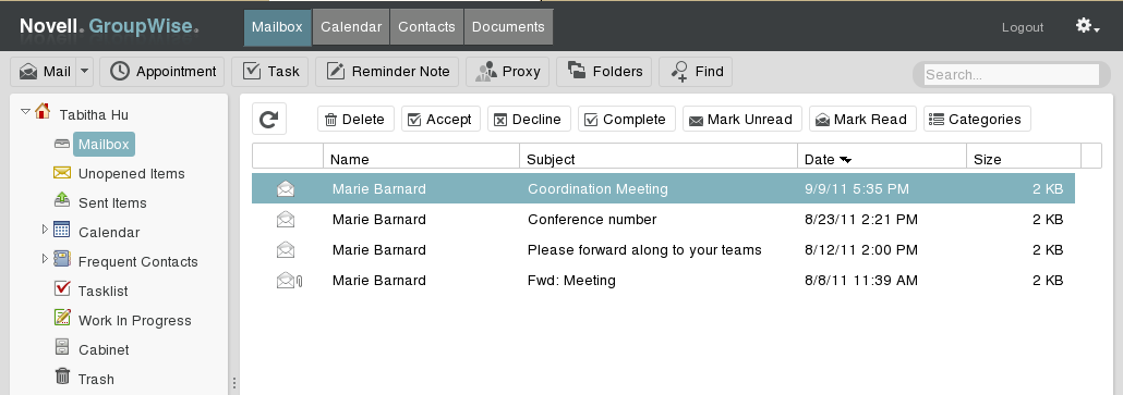 Main WebAccess window