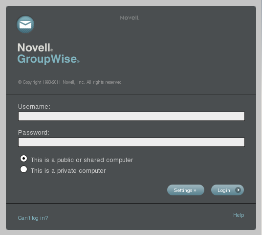 WebAccess Login page on an iPad