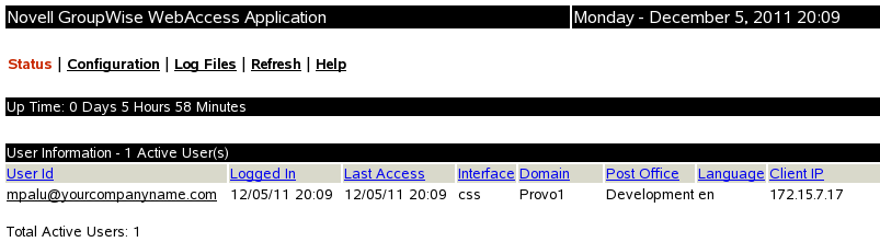 Web console for the WebAccess Application