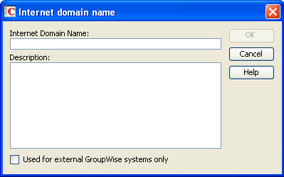 Internet Domain Name dialog box