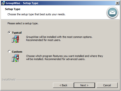 Setup Type page