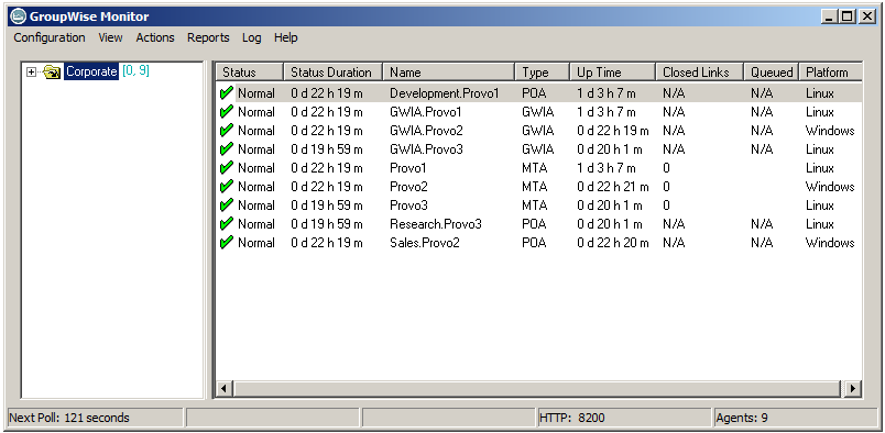 Monitor Agent console