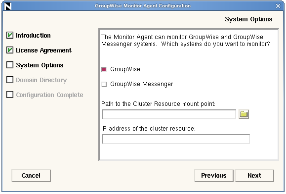 System Options page
