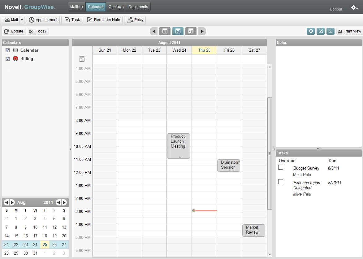 Calendar week view