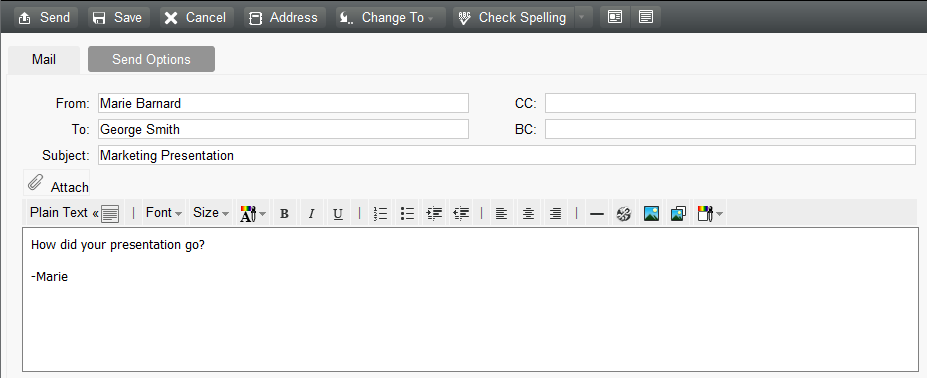 HTML view