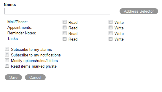 Security Options dialog box with the Proxy Access tab open