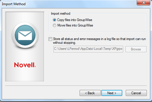 Import Method dialog box