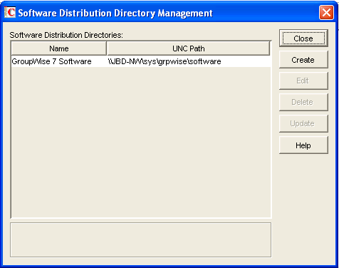 Software Distribution Directory Management dialog box