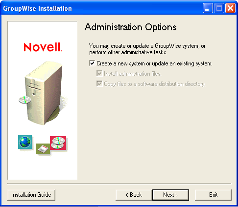 Administration Options dialog box