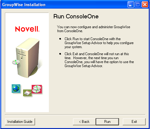 Run ConsoleOne page