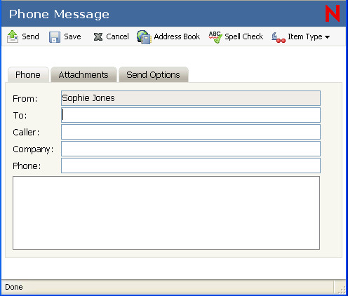 Phone Message view