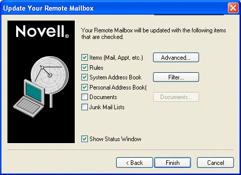 Send/Retrieve dialog box
