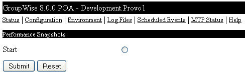 Performance Snapshots page