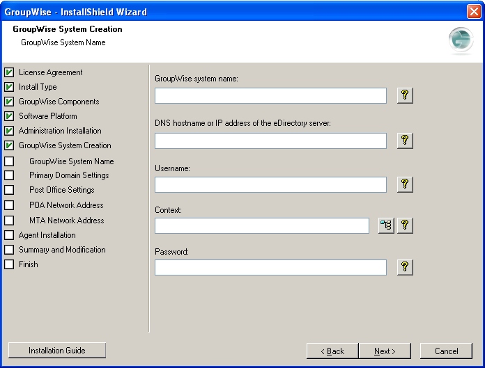 System Settings page