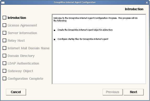 Internet Agent Configuration program