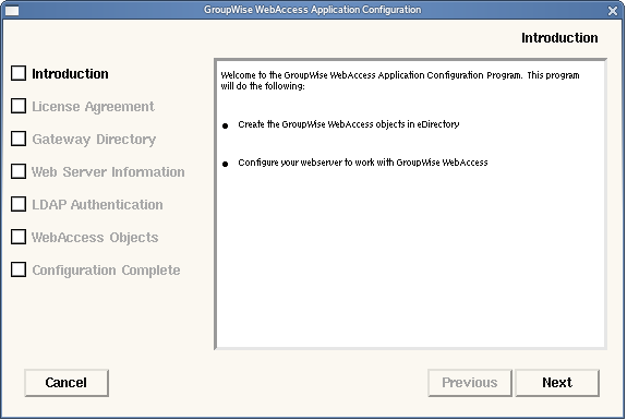 WebAccess Application Configuration program