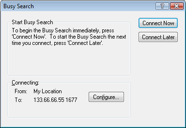 Busy Search dialog box in Remote mode