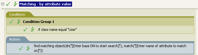 Matching by attribute value