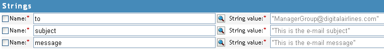 Send email Named String Builder