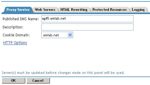 Configuring a proxy service