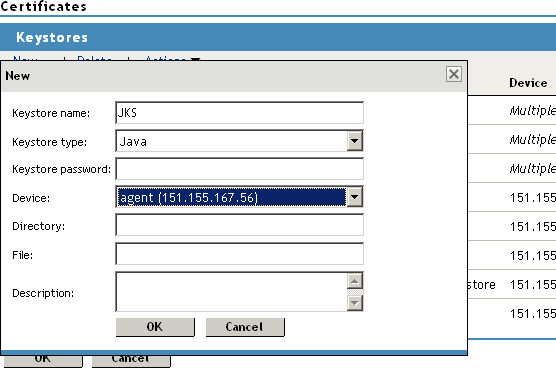 Creating a new key store
