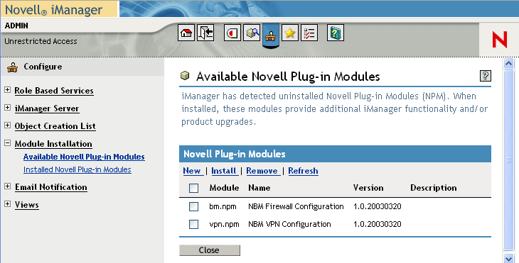 iManager modules
