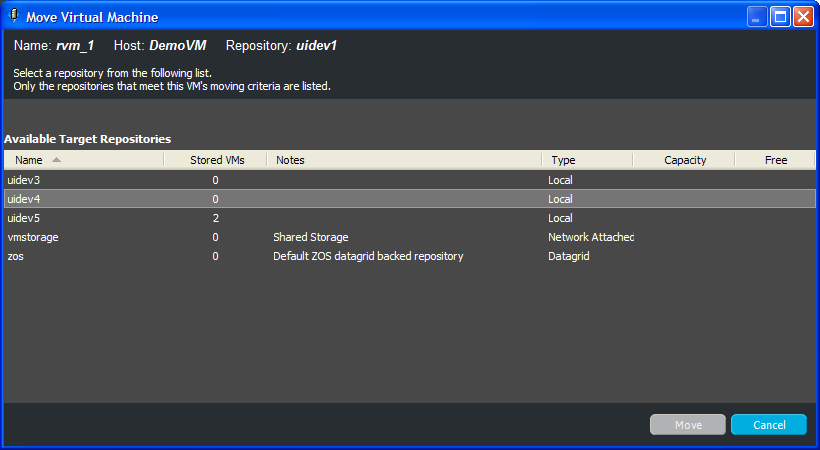 Move Virtual Machine dialog box
