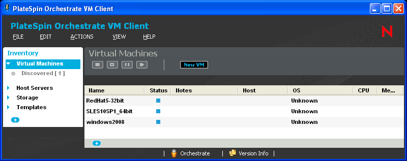 Virtual Machines View