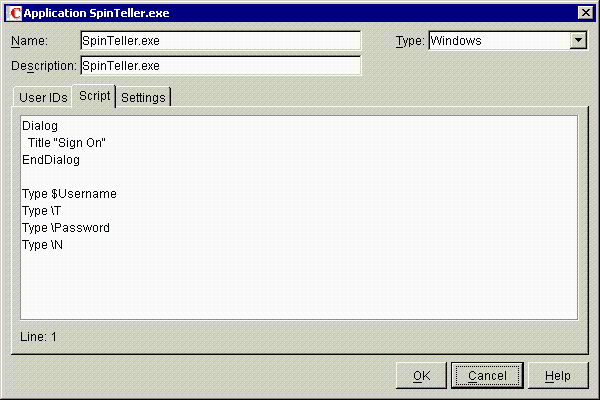 The Script tab