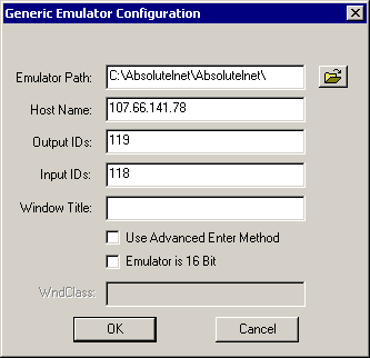 The Terminal Launcher configuration dialog box