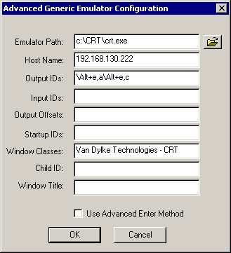 The Terminal Launcher configuration dialog box