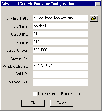 The Terminal Launcher configuration dialog box