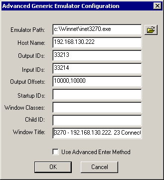 The Terminal Launcher configuration dialog box