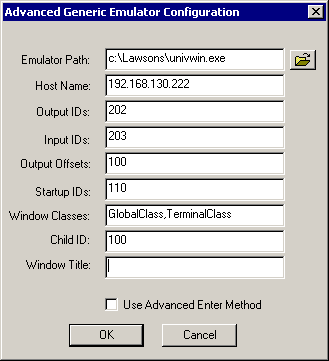 The Terminal Launcher configuration dialog box