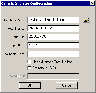 The Terminal Launcher configuration dialog box